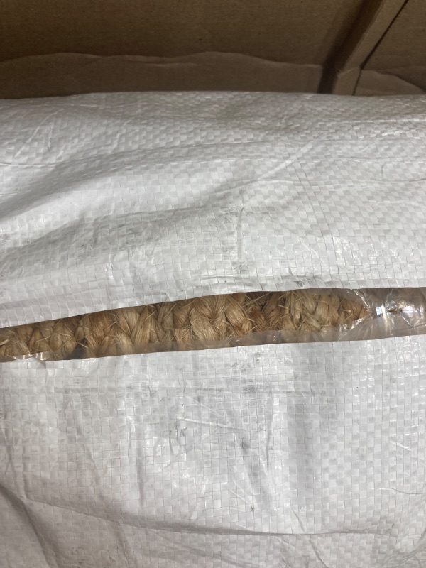 Photo 1 of Hausattire Hand Woven Jute Braided Rug, 6'x9' - Natural, Reversible Rustic Farmhouse Area Rugs for Living Room, Kitchen, Bedroom - 72x108 Inches Natural 6'x9'