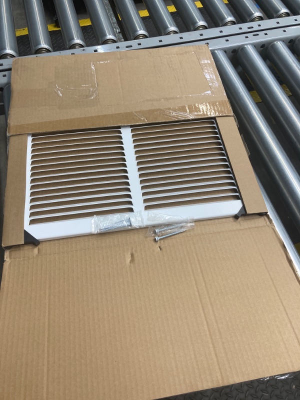 Photo 2 of 14"W x 14"H [Duct Opening Measurements] Steel Return Air Grille | Vent Cover Grill for Sidewall and Ceiling, White | Outer Dimensions: 15.75"W X 15.75"H for 14x14 Duct Opening Duct Opening Size: 14"x14"