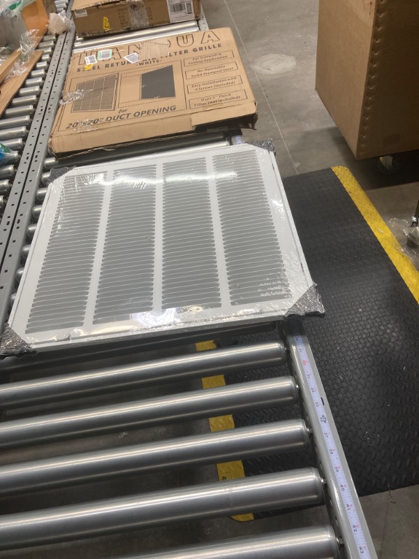 Photo 2 of 20"W x 20"H [Duct Opening Measurements] Steel Return Air Filter Grille [Removable Door] for 1-inch Filters | Vent Cover Grill, White | Outer Dimensions: 22 5/8"W X 22 5/8"H for 20x20 Duct Opening Duct Opening style: 20 Inchx20 Inch