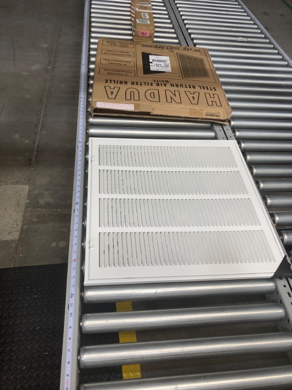 Photo 2 of 20"W x 20"H [Duct Opening Measurements] Steel Return Air Filter Grille [Removable Door] for 1-inch Filters | Vent Cover Grill, White | Outer Dimensions: 22 5/8"W X 22 5/8"H for 20x20 Duct Opening Duct Opening style: 20 Inchx20 Inch