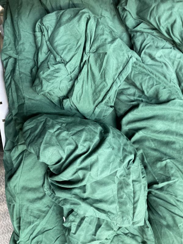 Photo 5 of Andency Dark Green Pinch Pleat Comforter King(104x90Inch), 3 Pieces (1 Pintuck Comforter, 2 Pillowcases) Microfiber Down Alternative Comforter Bedding Set Dark Green King