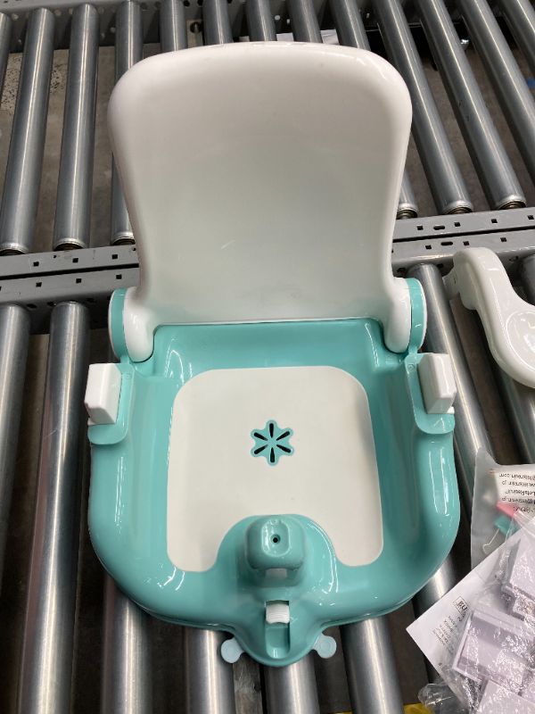 Photo 5 of BabyBond Baby Bath Seat with Sitting & Lying 2 Modes, 3-Speed Adjustment, Powerful Suction Cups, Infant Bathtub Chair with Washable Pillow, Folding and Hanging