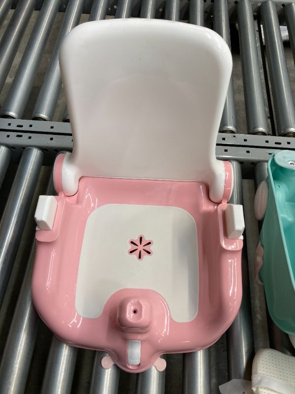 Photo 3 of BabyBond Baby Bath Seat with Sitting & Lying 2 Modes, 3-Speed Adjustment, Powerful Suction Cups, Infant Bathtub Chair with Washable Pillow, Folding and Hanging