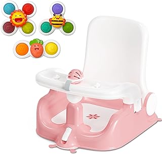 Photo 1 of BabyBond Baby Bath Seat with Sitting & Lying 2 Modes, 3-Speed Adjustment, Powerful Suction Cups, Infant Bathtub Chair with Washable Pillow, Folding and Hanging