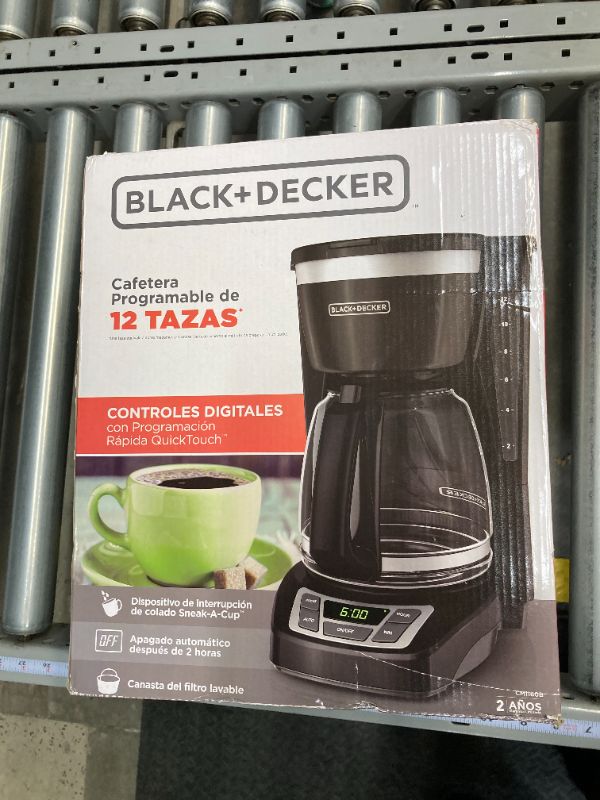 Photo 2 of BLACK+DECKER 12-Cup Digital Coffee Maker, CM1160B, Programmable, Washable Basket Filter, Sneak-A-Cup, Auto Brew, Water Window, Keep Hot Plate, Black