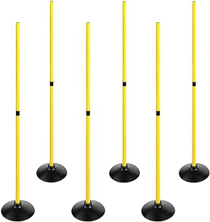 Photo 1 of ASENVER Soccer Agility Poles Set Detachable Sports Trainning Speed Pole Slalom Poles with Rubber Base Sport Traning Equipment