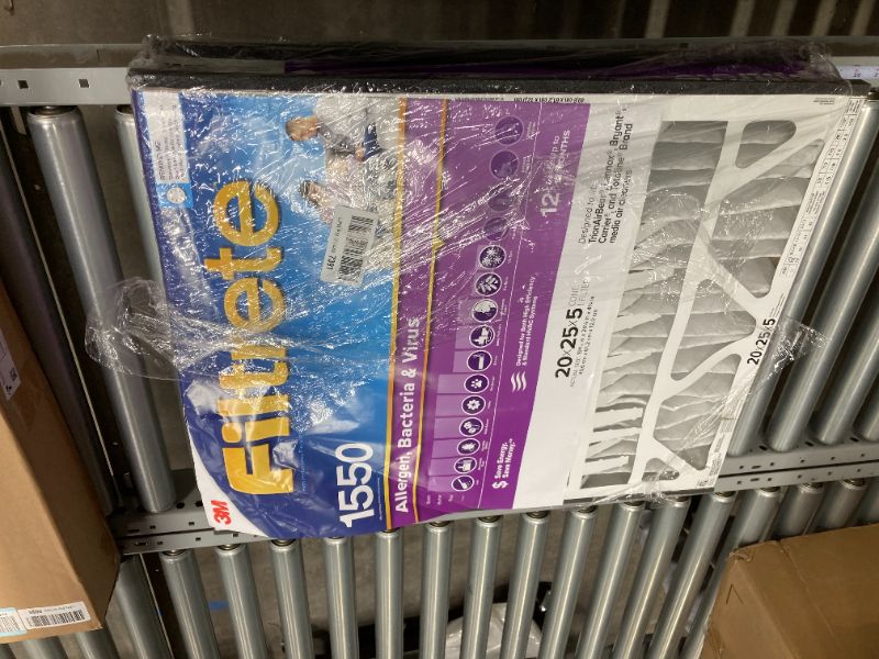 Photo 2 of Filtrete 20x25x5 Furnace Air Filter MPR 1550 DP MERV 12, Healthy Living Ultra Allergen Deep Pleat, 1-Pack, Fits Lennox & Honeywell Devices (exact dimensions 19.56 x 24.19 x 4.69) 1 Count (Pack of 1) 20x25x5