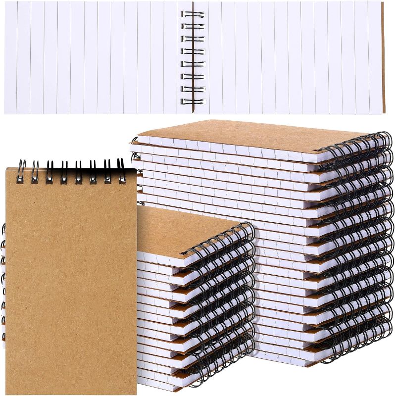 Photo 3 of 24 Pcs 3 x 5'' Kraft Spiral Notebook Mini Pocket