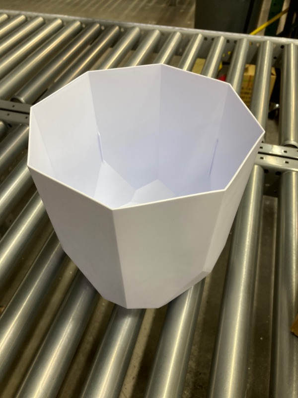 Photo 2 of Bloem Tuxton Modern Hexagon Small Planter: 10" - Casper White - Matte Finish, Durable Resin, Modern Design, Optional Drainage Holes, for Indoor and Outdoor Use, Gardening, 2.7 Gallon Capacity Casper White 10"