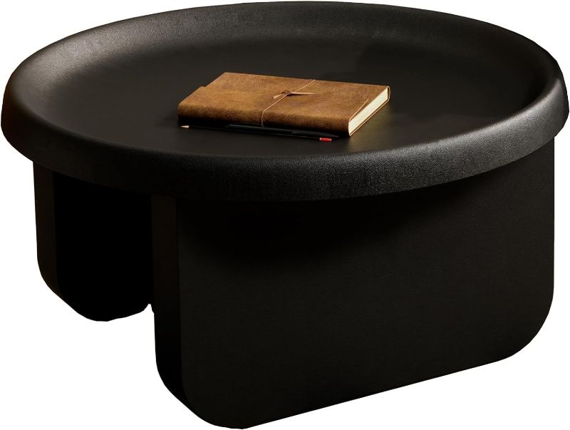 Photo 1 of BUZUEY Modern Round Coffee Table,Metal Black Coffee Tables,Center Table,Unique Circle Coffee Table for Living Room. (Black, Great Circle?29.1 x 16.5?in?)