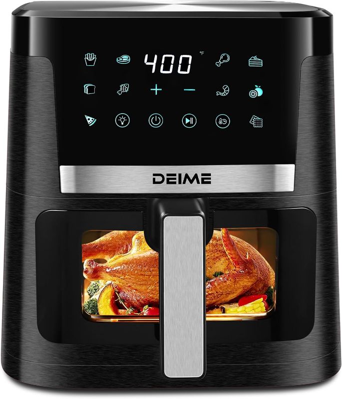 Photo 4 of 
DEIME Air Fryer 7.5 QT 1700W Oilless Oven Healthy Cooker Air Fryers Large Capacity with 12 Presets, Visible Cooking Window, LCD Touch Screen, Customerizable.