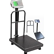 Photo 3 of 660lb Industrial Platform Scale with Removable Guardrail Floor Digital Scale with Accurate LB/KG High-Definition Displa Foldable for Weighing Luggage Package Shipping Double Sided Display