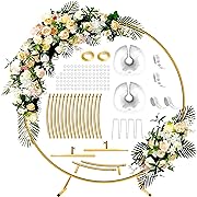 Photo 2 of  Round Backdrop Stand - Circle Backdrop Stand Gold Balloon Arch Frame kit - Metal Wedding Arch Backdrop Stand - Circle Arch Gold Arch for Parties, Wedding, Baby Shower Decorations