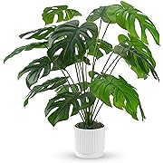 Photo 3 of Der Rose 28" Fake Plants Large Artificial Monstera Faux Plants Indoor Tall for Floor Home Office Farmhouse Bedroom Decor