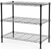 Photo 1 of SINGAYE 3 Shelf Wire Shelving Unit Adjustable Storage Shelving 21.26”W x 11.41”D x 22.83”H (Black)