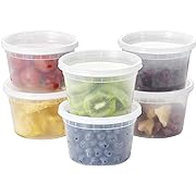 Photo 1 of [48Set - 16oz.] Plastic Deli Food Storage Containers With Plastic Lids, Disposable togo containers for soup, Meal Prep, Slime | BPA Free | Stackable | Leakproof | Microwave | Dishwasher | Freezer Safe