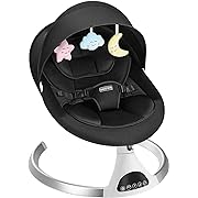 Photo 1 of Electric Baby Swing for Infants to Toddler, Portable Babies Swinger for Newborn Boy and Girls with 5 Speed, Remote Control Music Speaker with 12 Lullabies and Bluetooth (Dark)