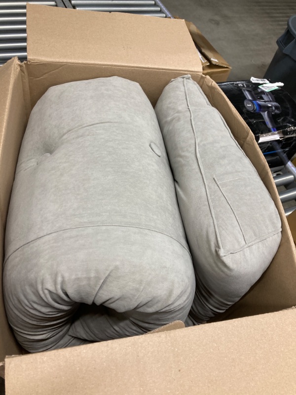 Photo 1 of WUIOYNF Large Triangular Headboard Pillows Long Backrest Positioning Support Bolster Cushion for Daybed Fluffy Quality Plush Body Wedge Pillow with Removable Cover(Light grey-King-76x8x20in) Light Grey King-76x8x20in