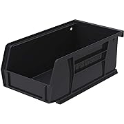 Photo 5 of Akro-Mils 30220 AkroBins Plastic Hanging Stackable Storage Organizer Bin, 7-Inch x 4-Inch x 3-Inch, Black, 24-Pack