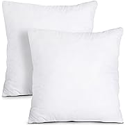Photo 1 of Bedding Throw Pillows Insert (Pack of 2, White) - 20 x 20 Inches Bed and Couch Pillows - Indoor Decorative Pillows