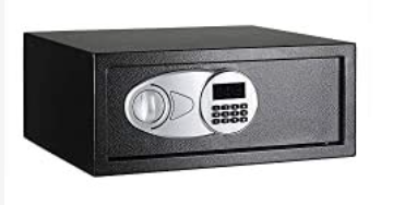 Photo 1 of AmazonBasics Steel, Security Safe Lock Box, Black - 0.7-Cubic Feet & AA Performance Alkaline Batteries - Pack of 20