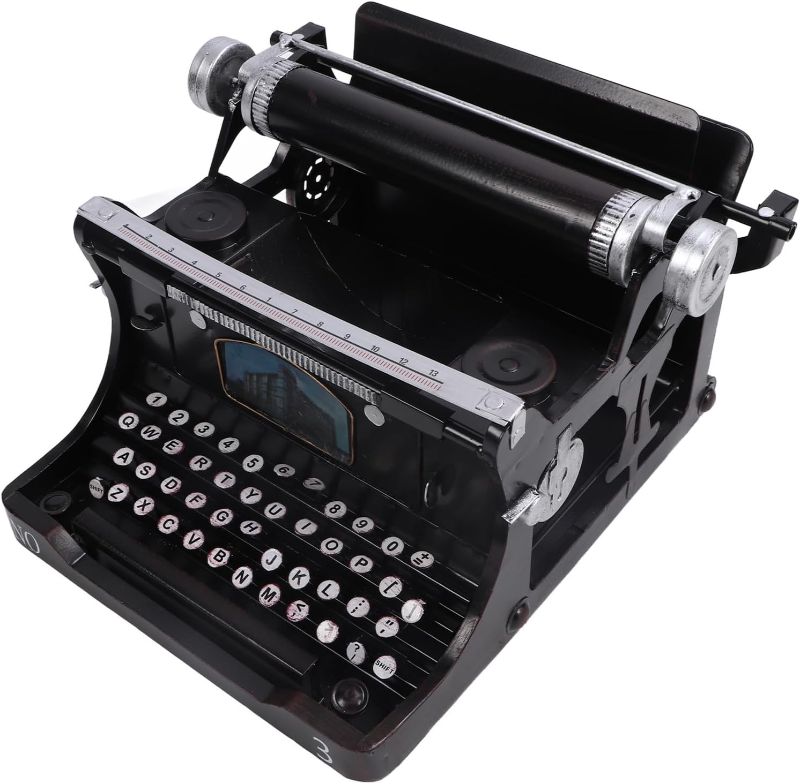 Photo 1 of Antique Typewriter Model, Show Taste Black Portable Typewriter Manual Polishing Widely Applicable for Home
