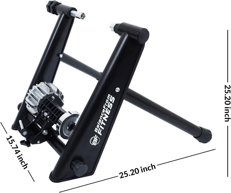 Photo 1 of BalanceFrom Bike Trainer Stand Steel Bicycle Exercise Magnetic Stand with Front Wheel Riser Block
