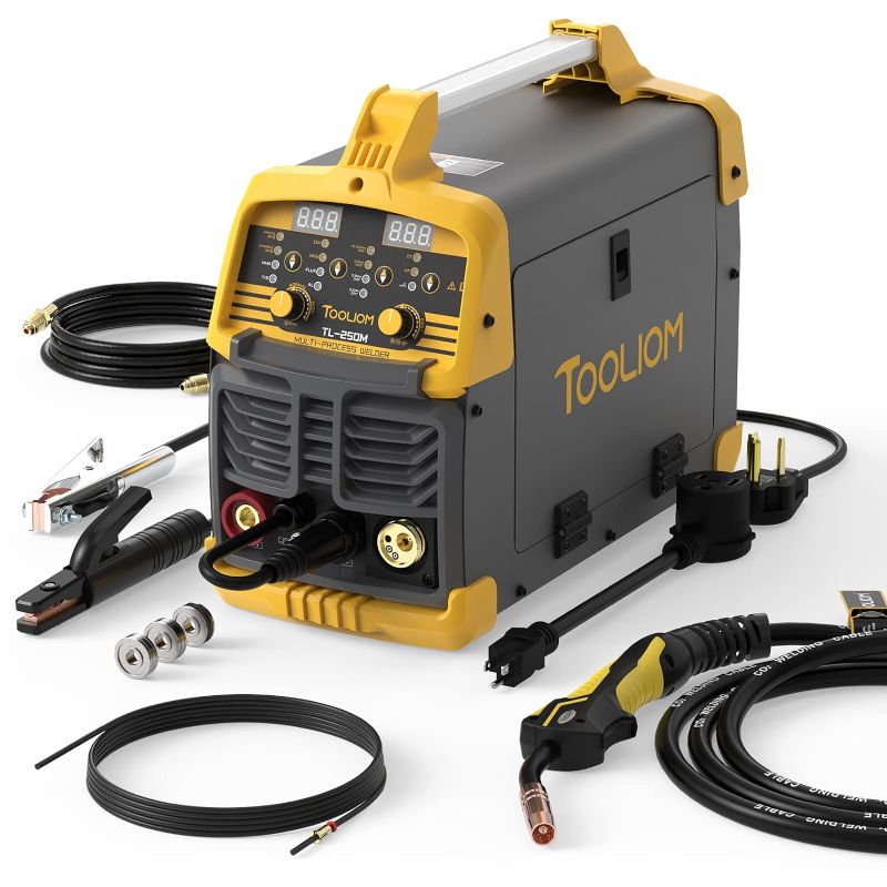 Photo 1 of TOOLIOM Aluminum MIG Welder 250A 110V/220V Dual Voltage MIG/Lift TIG/Stick 3 in 1 Welding Machine
