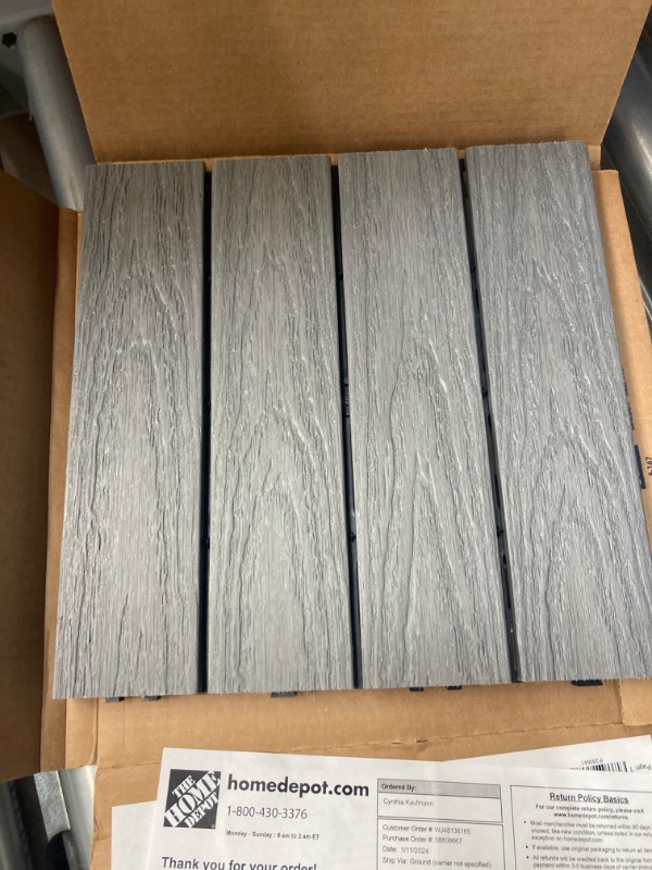 Photo 3 of 1/12 ft. x 1 ft. Quick Deck Composite Deck Tile Straight Trim in Icelandic Smoke White (4-Pieces/Box)