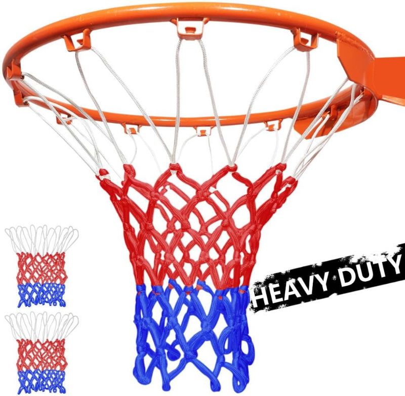 Photo 1 of Amble Basketball Net Replacement - Heavy Duty Net in All Weather for Indoor and Outdoor - Fits 12 Loops Rim
