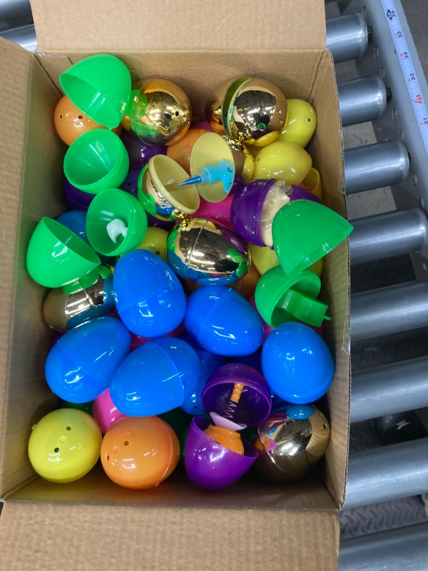 Photo 3 of 500 Pcs Easter Eggs include 20 Golden Egg,Empty Easter Eggs Fillable,Bright Plastic Eggs Bulks for Easter Theme Party,Basket Stuffers Filler,Easter Egg Hunt,Surprise Egg,Classroom Prize Supplies
