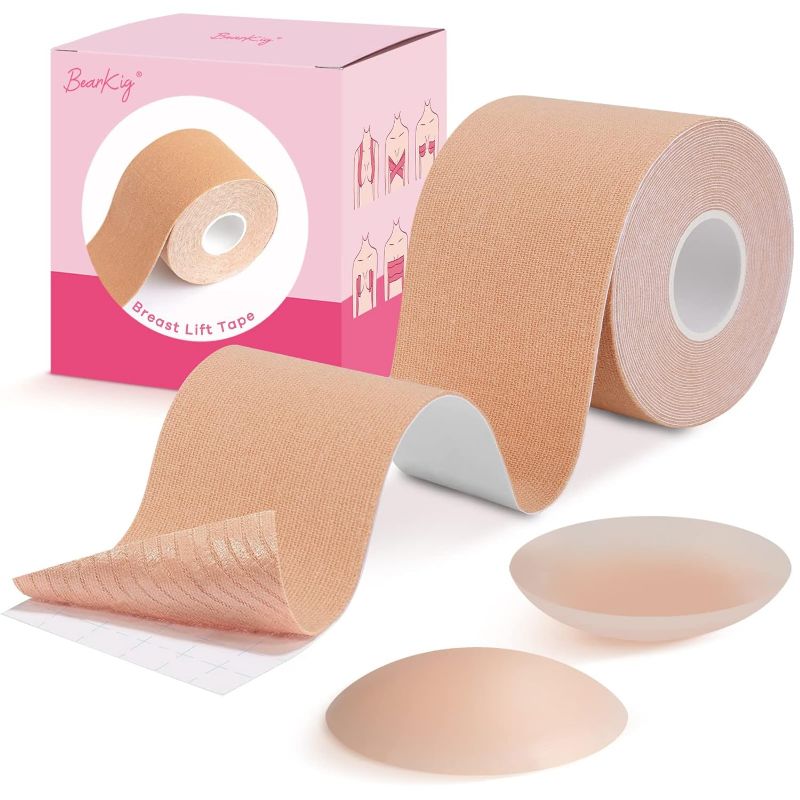 Photo 1 of   **  2 PACKS INSIDE**Booby Tape Original Boob Tape, Instant Breast Lift, Replace Your Bra, Latex-Free, Hypoallergenic Adhesive Body Tape, 5 meters, Nude, 1 Count