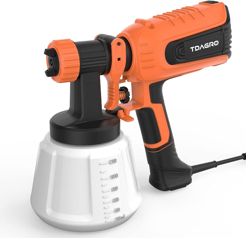 Photo 1 of ***MISSING ITEMS*** TDAGRO Paint Sprayer 1200ML Container/4 Nozzles/3 Patterns, HVLP Electric Spray Paint Gun, Easy to Clean, Paint Sprayers for Home Interior and Exterior/Fence/Cabinets/Furniture/Walls/Ceiling