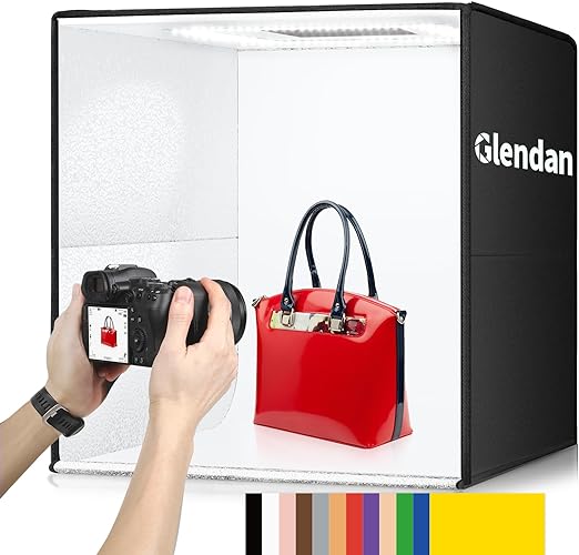 Photo 1 of Glendan 20x20 inch Light Box Photography, Large Photo Studio Light Box, Professional Dimmable Photo Booth with 240 LED Lights & 6 Double-Sided Color Backdrops Photo Box for Product Photography