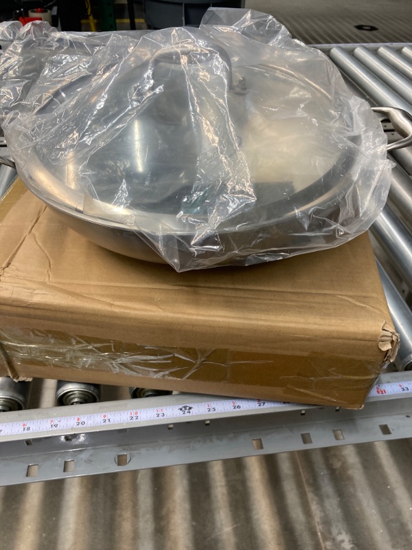 Photo 2 of 13 Inch Tri-Ply Stainless Steel Wok Pan with Lid,Deep Frying Pan,Saute Pan,Jumbo Cooker,Induction Cookware,Dishwasher and Oven Safe.