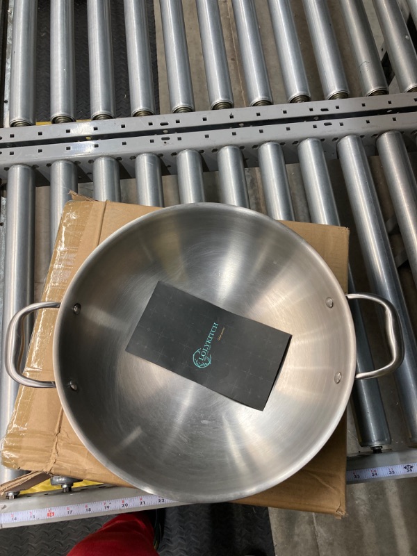 Photo 3 of 13 Inch Tri-Ply Stainless Steel Wok Pan with Lid,Deep Frying Pan,Saute Pan,Jumbo Cooker,Induction Cookware,Dishwasher and Oven Safe.