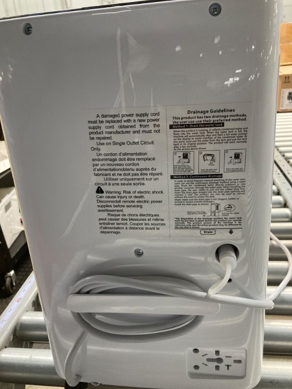 Photo 4 of 30 Pint Dehumidifiers for Home with Drain Hose, VEAGASO 2,500 Sq.Ft Dehumidifier for Basement, Large Room, Bathroom, Three Operation Modes, Intelligent Humidity Control, Dry Clothes, 24HR Timer