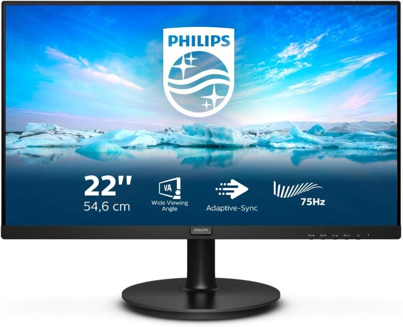 Photo 1 of PHILIPS V Line 222V8LA/00 Computer Monitor 54.6 cm (21.5") 1920, W127225414 (Monitor 54.6 cm (21.5) 1920 x 1080 Pixels Full HD LCD Black)
