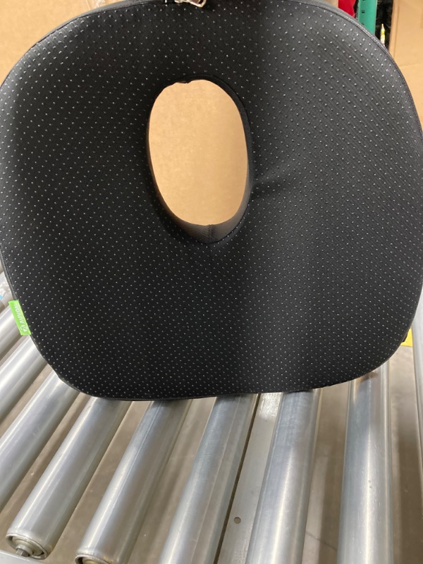 Photo 5 of AUVON Innovation Donut Pillow Hemorrhoids Scientific Center Hole & U-Shaped Cutout, Orthopedic Pain Relief Tailbone, Coccyx, Prostate, Postpartum Pregnancy & After Surgery Sitting Relief Black
