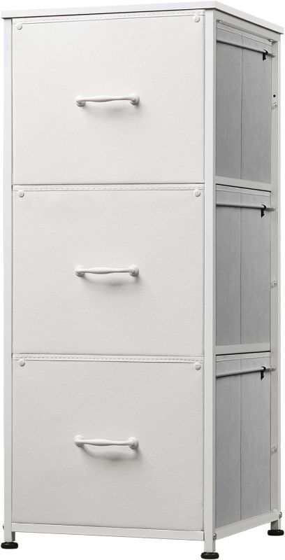 Photo 1 of DEVAISE 3 Drawer File Cabinet, Fabric Storage Cabinet for Home Office, Vertical Filing Cabinet Fits A4/Letter Size Folder