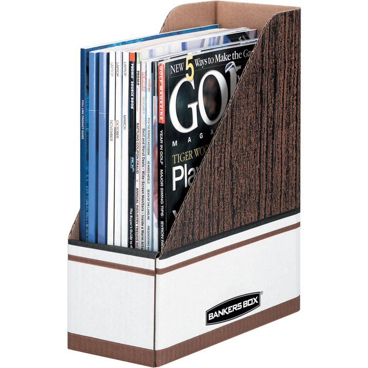 Photo 1 of Bankers Box FEL07224 Corrugated Cardboard Magazine File 4 X 11 X 12 3/4 Wood Grain 12/Carton