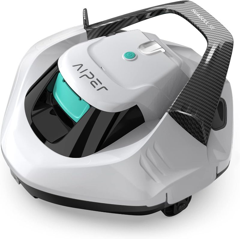 Photo 1 of AIPER Seagull SE Cordless Robotic Pool Cleaner, Pool Vacuum Lasts 90 Mins, LED Indicator, Self-Parking, Ideal for Flat Pools up to 30 Feet in Length- White