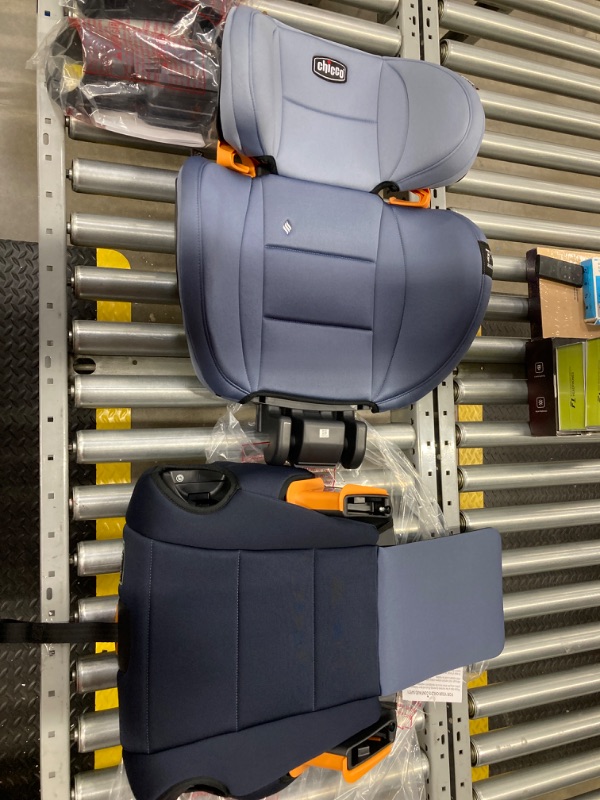 Photo 3 of Chicco KidFit ClearTex Plus 2-in-1 Belt-Positioning Booster Car Seat, Backless and High Back Booster Seat, for Children Aged 4 Years and up and 40-100 lbs. | Reef/Navy KidFit Plus with ClearTex® No Chemicals Reef