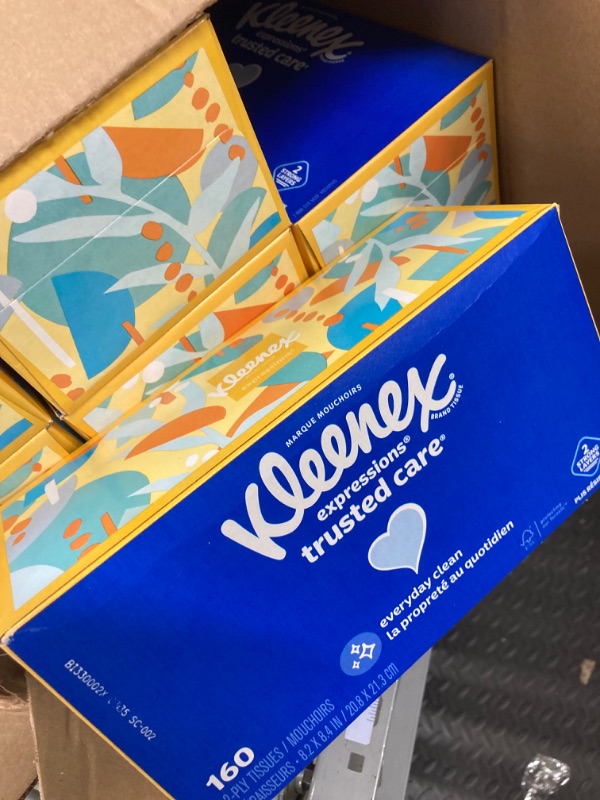 Photo 3 of Kleenex Expressions Trusted Care Facial Tissues, 18 Flat Boxes, 160 Tissues per Box, 2-Ply (2,880 Total Tissues) White 160 Count (Pack of 18)