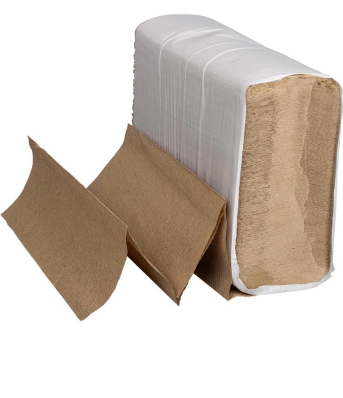 Photo 1 of Karat Multifold Paper Towels - Absorbent and Sturdy - Kraft, 334 Sheets X 12 Packs, Recycled Fibers