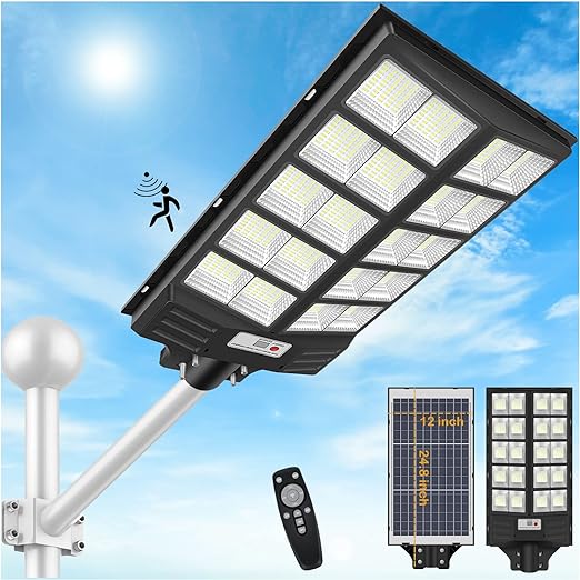 Photo 1 of INSDEA 3500W Solar Lights for Outside, Dusk to Dawn LED Solar Street Light Motion Sensor, 8000K Solar Flood Lights Outdoor Waterproof, Solar Security Lights for Garden Yard Path Parking Lot