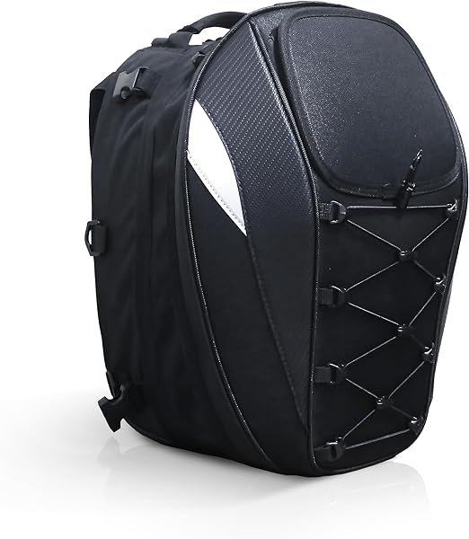 Photo 1 of MZS Motorcycle Tail Bag, Expandable Dual Use Helmet Bag Luggage Storage Backpack with Waterproof Rain Cover - Multifunctional Motorbike Rear Seat Bag Accessories