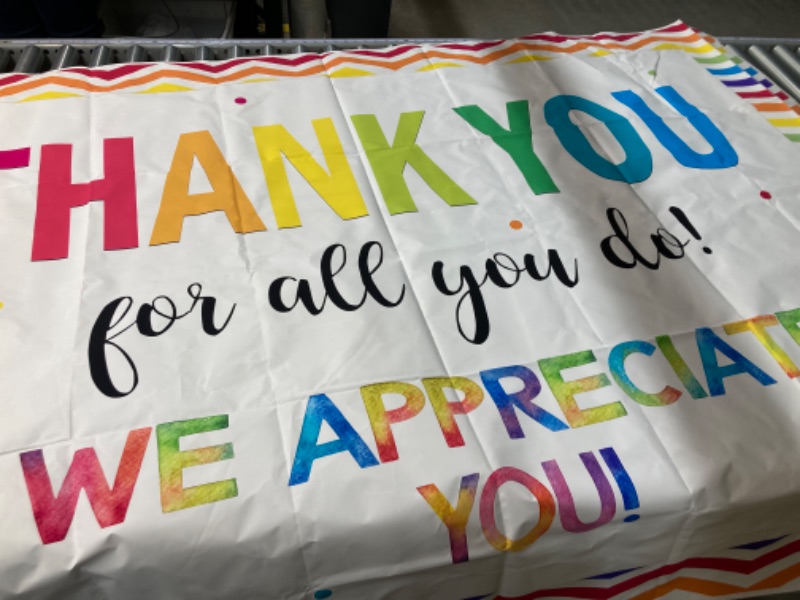 Photo 1 of Thank You for All You Do Backdrop We Appreciate You Banner Decoration Thank You Banner Background Employee Staff Appreciation Gifts Teacher Doctor Graduation Appreciation Party Decor