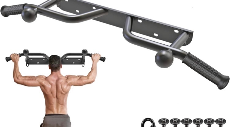 Photo 1 of Heavy Duty Wall Mounted Doorway Pull Up Bar, Multifunctional Chin Up Bar, Portable Fitness Door Bar, Body Workout Home Gym System