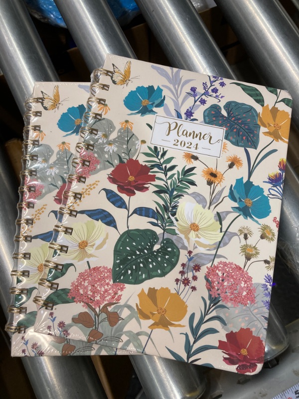 Photo 2 of ** bundle of 2 ** 2024 Planner - 2024 Planner Weekly and Monthly from Jan. 2024 - Dec. 2024, 6.4" x 8.5", Planner 2024 with 12 Monthly Tabs, Hardcover, Thick Paper, Elastic Closure, Back Pocket, Perfect Organizer